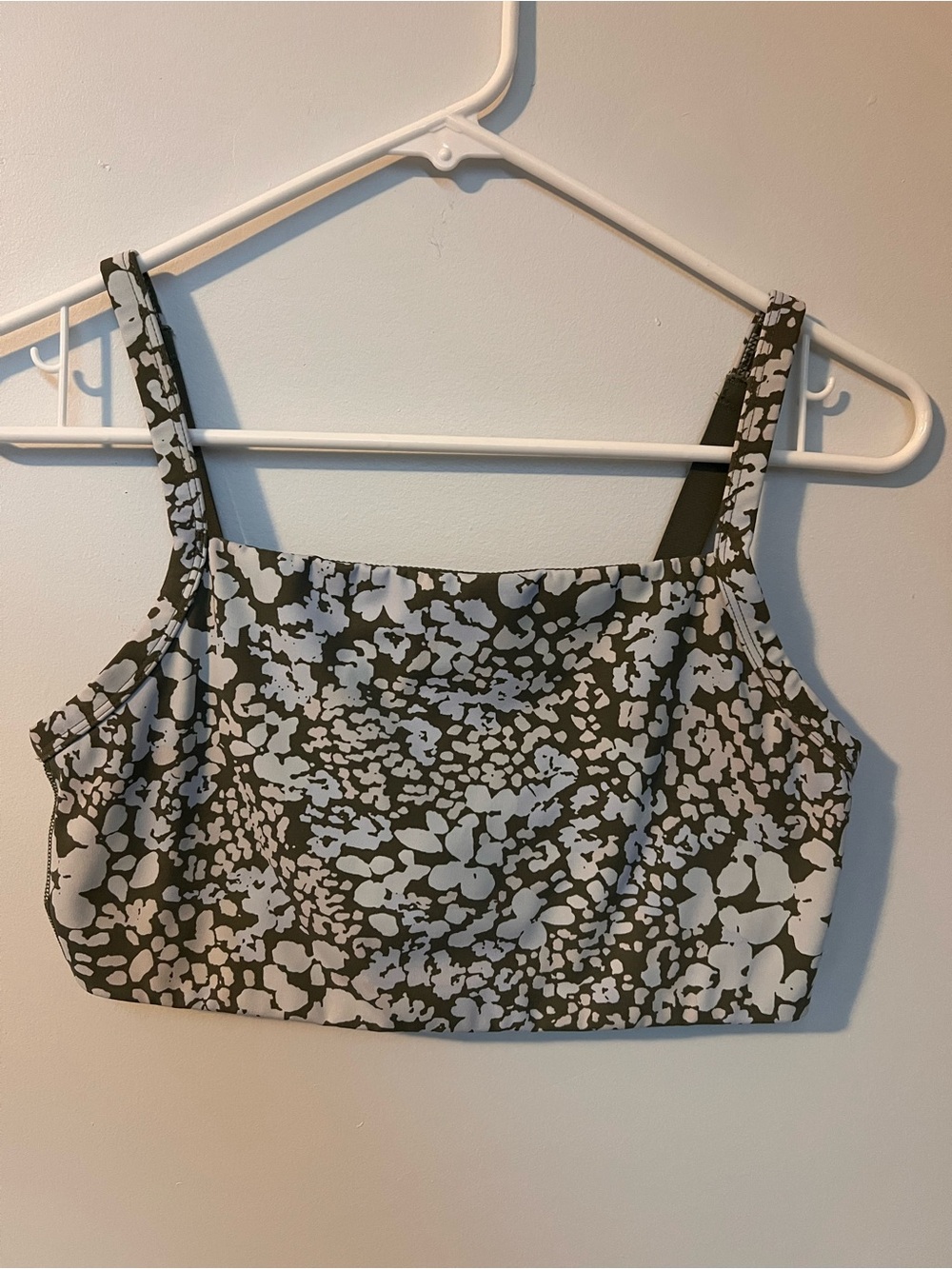 💕BOGO💕 aerie Printed Square-Neck Bra Top - Olive & White